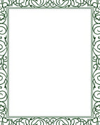 Dark Green Scroll Vine Border Rug