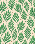 Green Leaf And Small Flower Pattern Rug