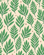 Green Leaf And Small Flower Pattern Rug