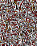 Abstract Red Orange Wavy Lines Rug
