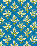 Classic Blue Green Leafy Blossom Rug
