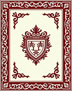 Ornate Crest With Decorative Border Design Rug