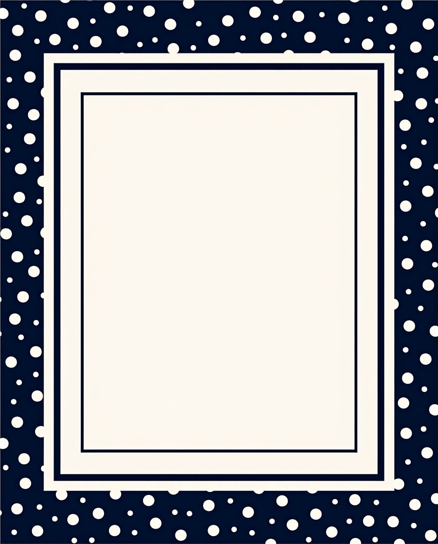 Navy White Polka Dot Bordered Rug
