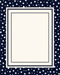 Navy White Polka Dot Bordered Rug