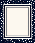 Navy White Polka Dot Bordered Rug