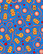 Whimsical Gingerbread Peppermint Swirls Rug