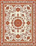Ornate Floral Border Classic Design Rug
