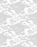Abstract White Grey Flowing Pattern Rug