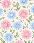 Floral Watercolor Style Daisy Pattern Rug