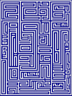 Navy White Geometric Maze Pattern Rug