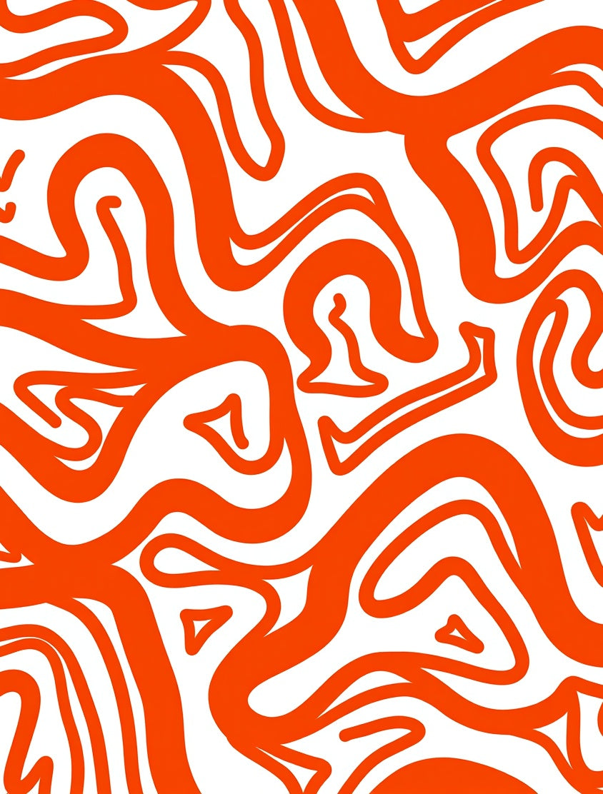 Abstract Orange Swirl Pattern Rug