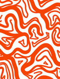 Abstract Orange Swirl Pattern Rug