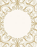 Elegant Gold Swirl Filigree Design Rug