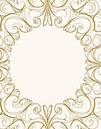 Elegant Gold Swirl Filigree Design Rug