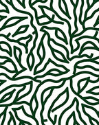 Abstract Green Vine Pattern Rug