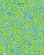 Leafy Swirl Green Pattern Rug