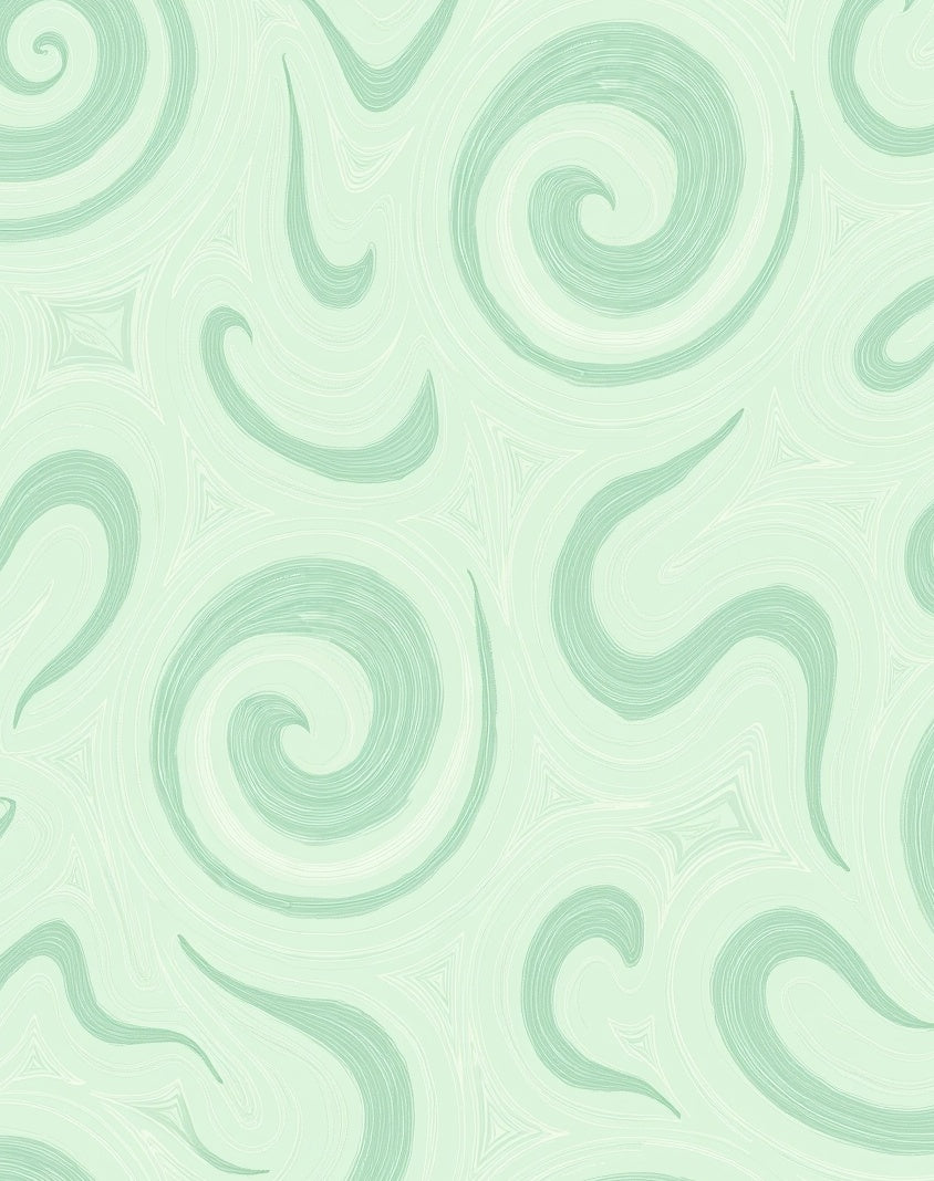 Cool Mint Swirl Pattern Rug