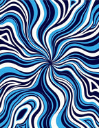 Abstract Swirl Blue White Pattern Rug