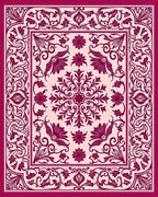 Ornate Floral And Vine Pattern Rug