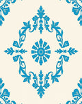 Classic Blue Floral Medallion Pattern Rug