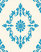 Classic Blue Floral Medallion Pattern Rug