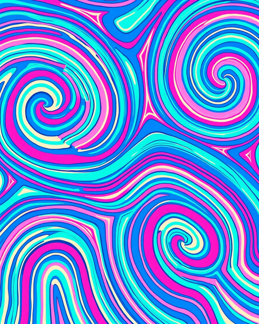 Vibrant Swirl Boho Pattern Rug