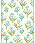 Light Blue Floral Botanical Pattern Rug