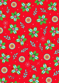 Red Floral and Leaf Medallion Rug