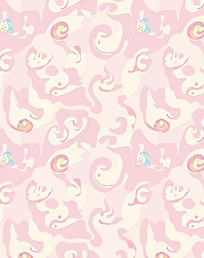 Whimsical Pastel Swirl Pattern Rug
