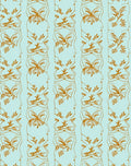 Elegant Gold Floral Vertical Stripe Design Rug