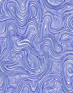 Abstract Blue Wavy Contour Design Rug