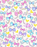Pastel Bows and Hearts Pattern Rug