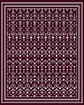 Dark Red White Intricate Pattern Design Rug