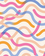 Playful Wavy Pastel Lines Rug