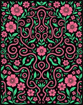 Vibrant Snake Floral Pattern Design Rug