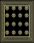 Black And Yellow Floral Pattern Rug