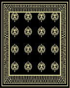 Black And Yellow Floral Pattern Rug
