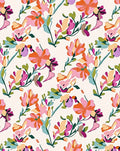 Vibrant Floral Silhouette Abstract Rug
