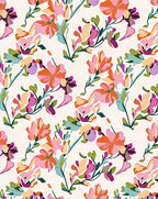 Vibrant Floral Silhouette Abstract Rug