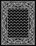 Monochromatic Geometric Border Pattern Rug