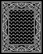 Monochromatic Geometric Border Pattern Rug