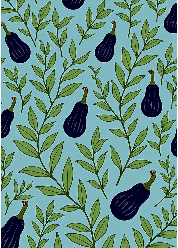 Purple Eggplant Vine Pattern Rug