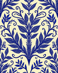 Royal Blue Art Nouveau Floral Rug