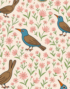 Birds and Floral Garden Pattern Rug