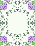 Elegant Lavender Floral Vine Crest Rug