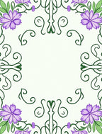 Elegant Lavender Floral Vine Crest Rug