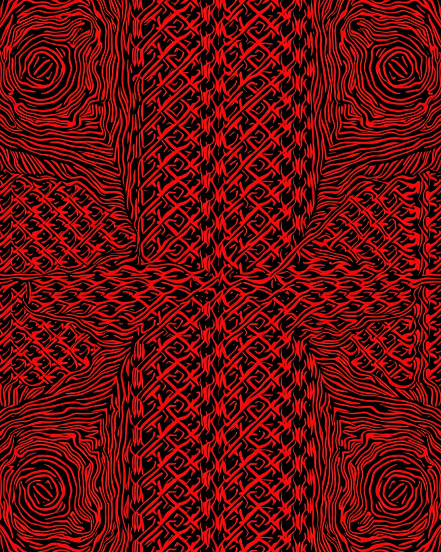 Bold Red Black Abstract Pattern Rug