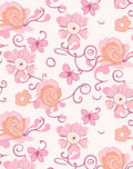 Pink Floral And Butterfly Pattern Rug