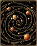 Cosmic Spiral Planet Pattern Design Rug