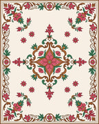Rich Floral Scrollwork Pattern Rug
